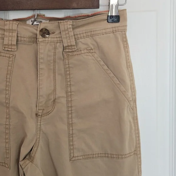 Kensie Jeans The Ella High Rise Straight Khaki Utility Cargo Pants Size 2 / 26 - Picture 7 of 14